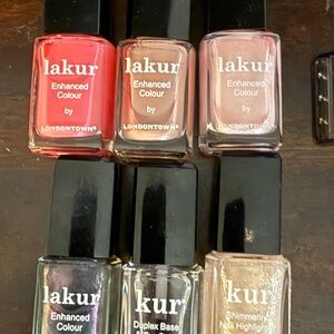 lakur Enhanced Colour Nail Polish Set - Pink, Coral, Rose, Champagne, Clear